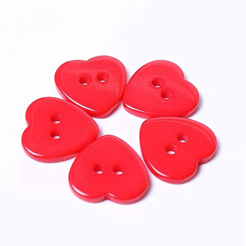 Meetppy 200pcs 14MM Heart Shaped Multicolor 2 Holes Plastic Sewing Buttons for Sewing Scrapbooking Knitting - Image 4